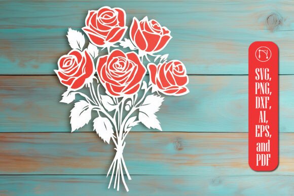 Cricut Rose Bouquet SVG Cut File for Laser Cutting Ornaments