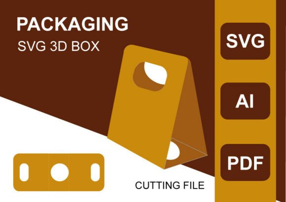 Cup Holder Box 3D SVG Shadow Template for Objects