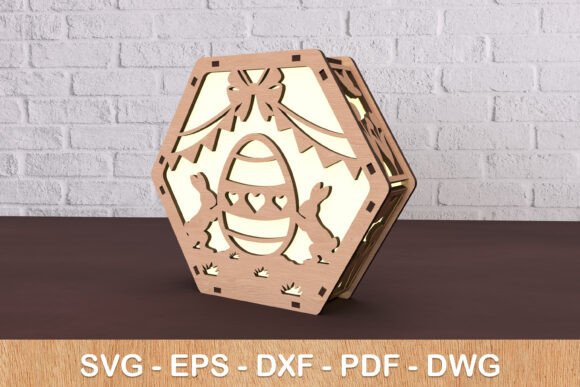 Easter Bunny Candle Holder SVG Cut for Spring Laser Cutting