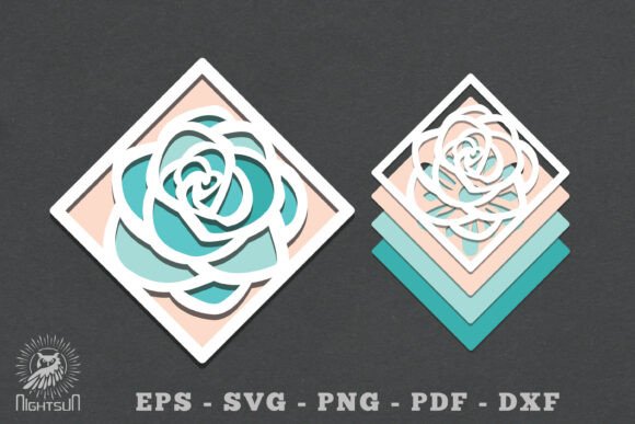 Flowers Layered Papercut SVG 6 for Editorial and 3D SVG Use