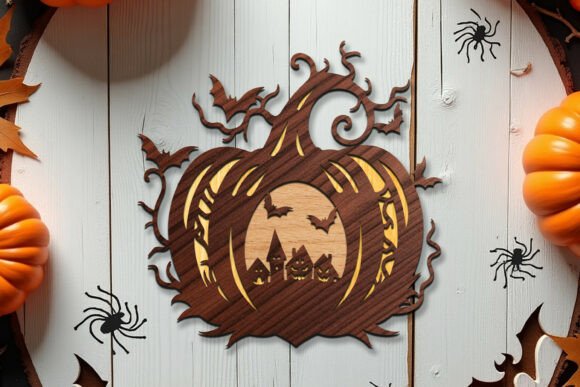 Halloween Pumpkin Laser Cut SVG for Autumn Branding