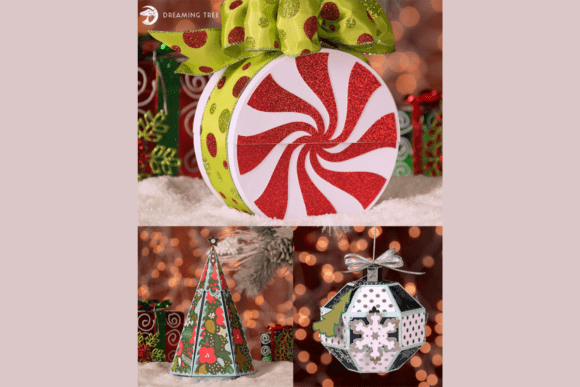 Merry and Bright Gift Boxes SVG Bundle for 3D SVG Christmas