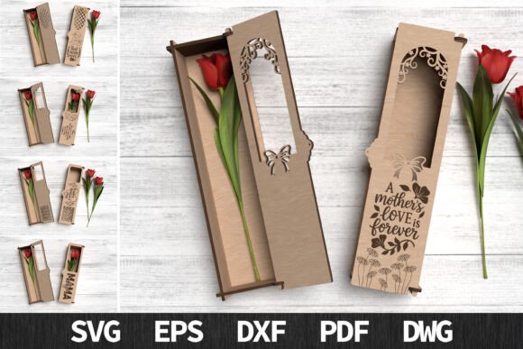 Mother's Day Flower Box SVG Bundle for Laser Cutting