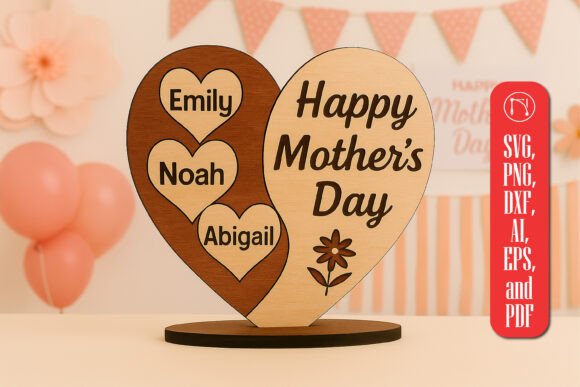 Mother s Day Stand SVG Cut File for Laser Cutting