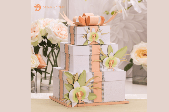Orchid Gift Card Box SVG: A 3D SVG for Objects