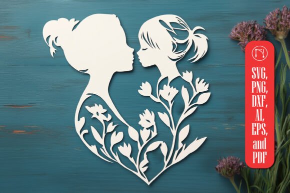 Paper Cut Mother's Day SVG Cut File for Laser Cutting