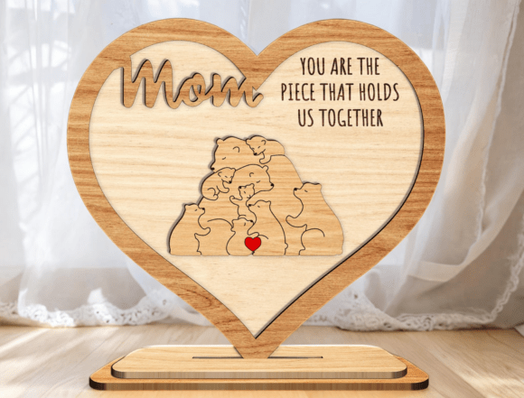 Personalized Floral Bear Family Svg: Laser Cutting and Mother S Day