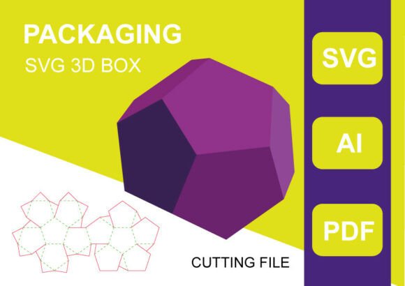 Platonic Solid Pentagon Box 3Dsvg Shadow for Objects