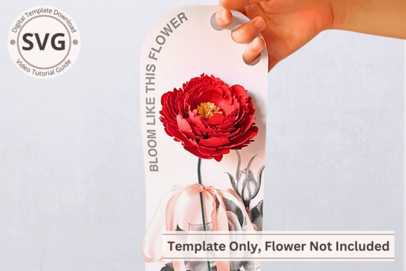 Single Flower Display Handle Template: 3D SVG for Hanging Flowers