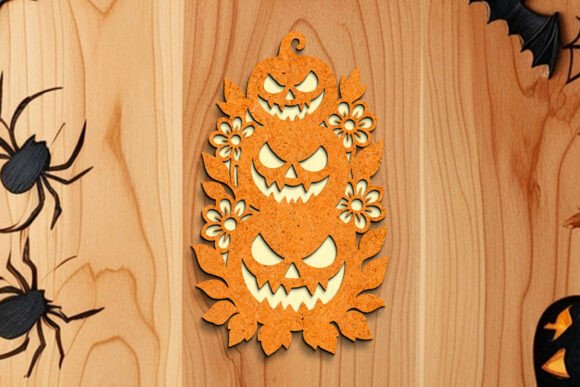 Stacked Flower Pumpkins Laser Cut SVG