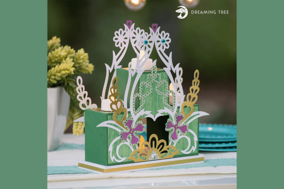 Stacked Tea Light Garden SVG: Elevating 3D SVG Centerpieces