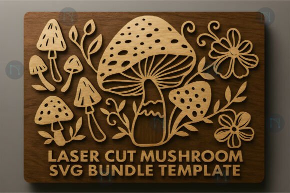 Whimsical Laser Cut Mushroom SVG Bundle for Home Decor